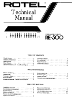 Rotel RE-500 - Technical manual 